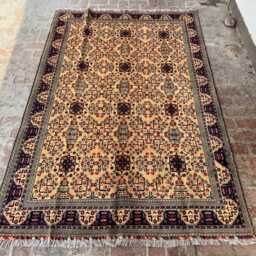 6x9 Authentic Afghan Bukhara Wool Rug - Hand-Knotted Beige Pattern Classic Oriental Area Carpet For Living Room, Bedroom Or Entryway D??cor - thumbnail 2