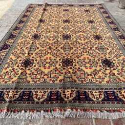 6x9 Authentic Afghan Bukhara Wool Rug - Hand-Knotted Beige Pattern Classic Oriental Area Carpet For Living Room, Bedroom Or Entryway D??cor - thumbnail 3