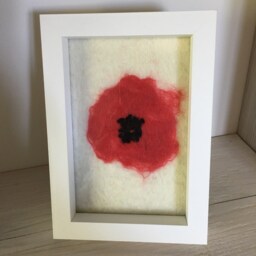 Poppy, Felted Art, Felt Picture, Flower, Felt, Wet Felting, Wool, Wool Christmas, Gift - thumbnail 3
