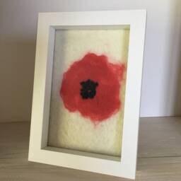 Poppy, Felted Art, Felt Picture, Flower, Felt, Wet Felting, Wool, Wool Christmas, Gift - thumbnail 2