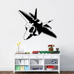 F-22 Raptor Fighter Jet Wall Decal Airplane Decor, Art Decal, Sticker Gift - thumbnail 2