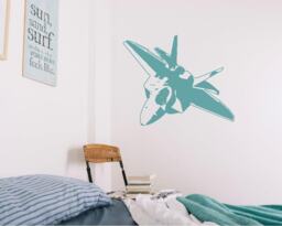 F-22 Raptor Fighter Jet Wall Decal Airplane Decor, Art Decal, Sticker Gift - thumbnail 1