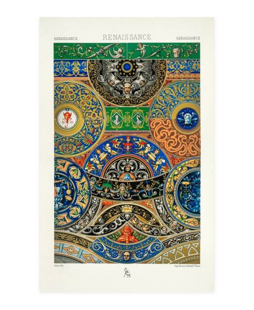 Renaissance Print, Albert Racinet, L'ornement Polychrome , Print - 35 Different Sizes To Choose From