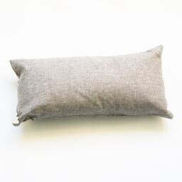 Grey Leaf Lumbar Pillow Sham-Hand Block Printed - 12x24 Cotton Throw Cover - thumbnail 2