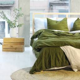 Moss Linen Duvet Cover Pure Bedding, King & Queen - thumbnail 3