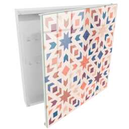 Geometric Pattern Wall Mounted Key Cabinet, Beige Box For Home, Geometry, Lovers Of Modern Designs - thumbnail 2
