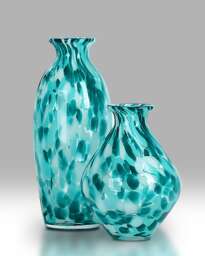 Melody Collection Handmade Vase in Turquoise - By Nobile Glassware