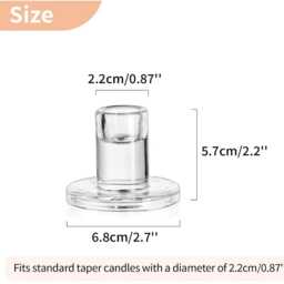 Clear Glass Candlestick Holders Elegant Table Centerpieces, Set Of 10 - thumbnail 2
