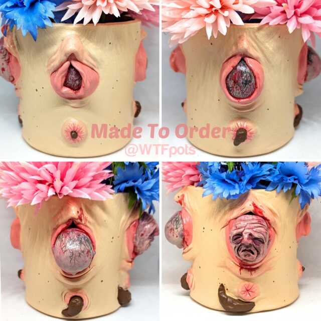 4-Sided Baby Birth Pot Weird Art Sculpture, Funny Decor - image 1