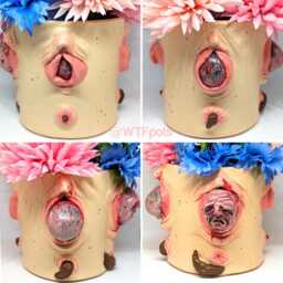 4-Sided Baby Birth Pot Weird Art Sculpture, Funny Decor - thumbnail 2