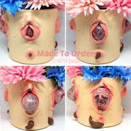 4-Sided Baby Birth Pot Weird Art Sculpture, Funny Decor - thumbnail 1