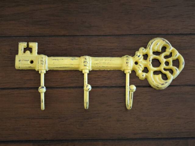 Summer Squash Yellow Shabby Chic Key Holder/Or Pick Your Color Skeleton Rack Metal Wall Hanger Kitchen Foyer Entrance Hook - image 1