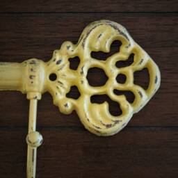 Summer Squash Yellow Shabby Chic Key Holder/Or Pick Your Color Skeleton Rack Metal Wall Hanger Kitchen Foyer Entrance Hook - thumbnail 3