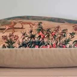 Gp J Baker Ramayana Velvet Indigo/Red & Omega Cushion Cover 35x55 cm - thumbnail 2