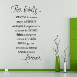 Family Rules Wall Decals Quote - Vinyl Text Words Custom Home Decor - thumbnail 1