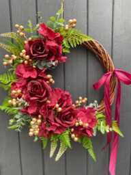 Winter Wreath, Christmas Rustic All Year Christmas Door Wreath, Pine Evergreen - thumbnail 1