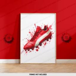 Personalised Football Print Set - 3 Posters - Boys Bedroom Decor Kids Room Wall Art Soccer Artwork Custom Teen Footballer Gifts Red - thumbnail 3