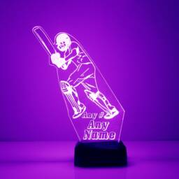 Light Up Cricket Player, Custom Engraved Night Light, Personalized Free, 16 Color Options With Remote Control, Player Desk Lamp - thumbnail 4