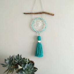 Modern Bohemian Wall Hanging, Boho Dream Catcher, Nursery Decor - thumbnail 2