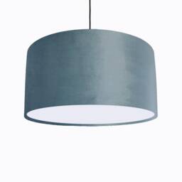 Duck Egg Blue Lampshade in Velvet With White Lining - thumbnail 1