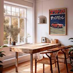 Retro Japanese Car Poster, Print, Wall Art, Oriental Gift, Decor - thumbnail 3