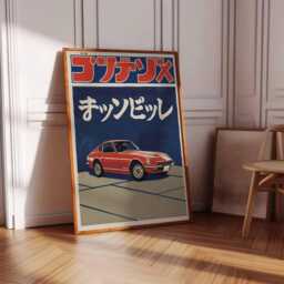 Retro Japanese Car Poster, Print, Wall Art, Oriental Gift, Decor - thumbnail 2