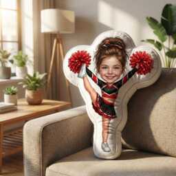 Personalized Cheerleader Shaped Pillow Custom Name High Kick Plush, Team Spirit Gift - thumbnail 3