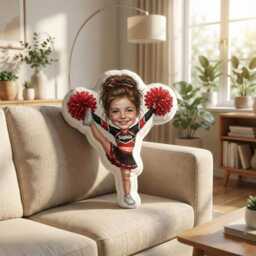 Personalized Cheerleader Shaped Pillow Custom Name High Kick Plush, Team Spirit Gift - thumbnail 2