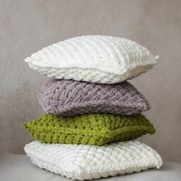 Chunky Knit Pillow Multicolour Decorative Cushion 16x16 In, 40x40 cm - thumbnail 2