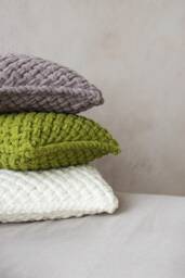 Chunky Knit Pillow Multicolour Decorative Cushion 16x16 In, 40x40 cm - thumbnail 1