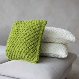 Chunky Knit Pillow Multicolour Decorative Cushion 16x16 In, 40x40 cm - thumbnail 3