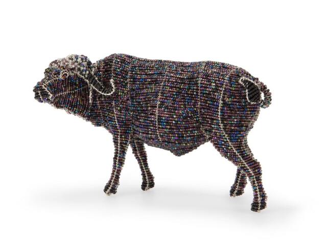 Buffalo From The Wild At Art Limited Edition Collection. Handcrafted Bead-And-Wire African Animal Figurine