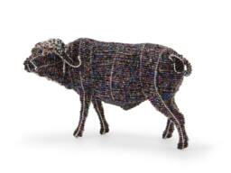 Buffalo From The Wild At Art Limited Edition Collection. Handcrafted Bead-And-Wire African Animal Figurine