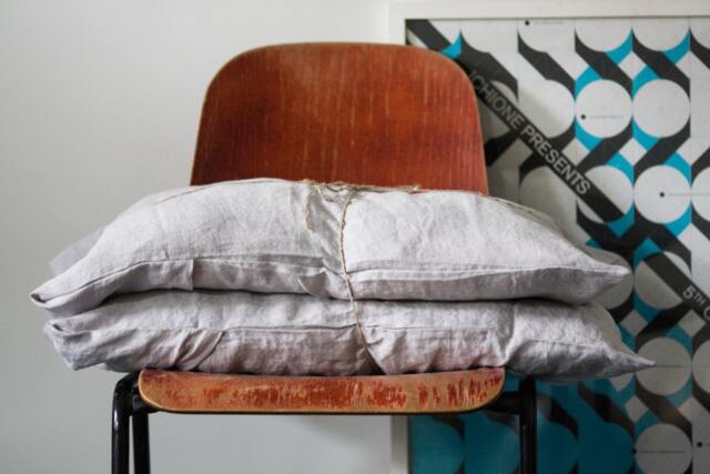 Set Of 2 Silver Linen Pillow Cases Boho Cushion Covers - image 1