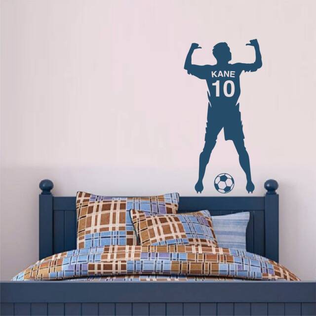 Personalised Footballer Name - Football Player Soccer Customisable Bedroom Kids Removable Vinyl Wall Decal Stickers - image 1