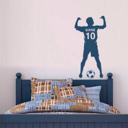 Personalised Footballer Name - Football Player Soccer Customisable Bedroom Kids Removable Vinyl Wall Decal Stickers - thumbnail 1