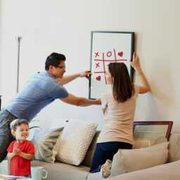 Love Tic Tac Toe Print Modern Romantic Wall Art - 8x12 To 24x36 Inches - thumbnail 3