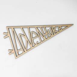Adventure Wood Pennant Vintage Style Nursery Decor - thumbnail 2