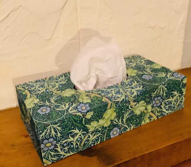 William Morris Inspired Tissue Box Cover Decoupaged Wooden Home Decor - image 1
