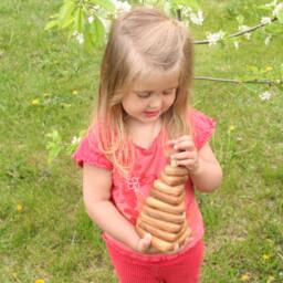Handmade Wooden Stacking Pyramid Montessori Baby Toy - thumbnail 3