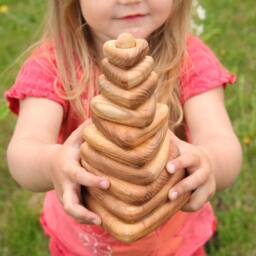 Handmade Wooden Stacking Pyramid Montessori Baby Toy - thumbnail 1