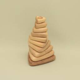 Handmade Wooden Stacking Pyramid Montessori Baby Toy - thumbnail 2