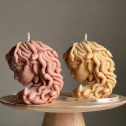 Medusa Soy Wax Candle Sculptural Woman Head Statue Candle - thumbnail 1