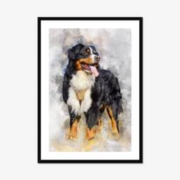 Custom Watercolour Dog Portrait, Pet Print, Lover Gift, Portrait From Photo, Painting, Memorial - thumbnail 1