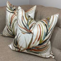 Leaves Cushion Cover, Scatter Pillow Alvaro Fabric By Harlequin Palm Trees 100% Satin Cotton Handmade in UK Double Sided