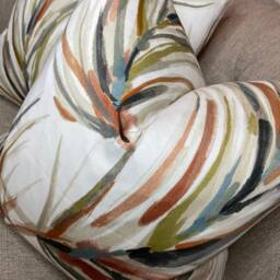 Leaves Cushion Cover, Scatter Pillow Alvaro Fabric By Harlequin Palm Trees 100% Satin Cotton Handmade in UK Double Sided - thumbnail 2