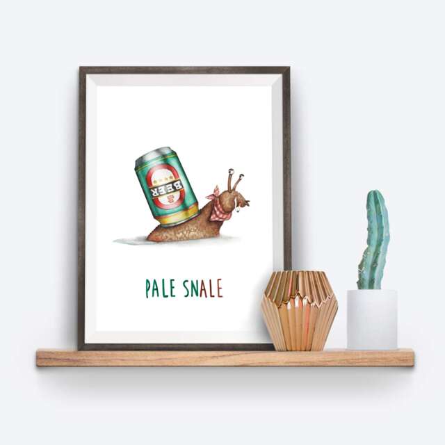 Pale Snail Beer Kitchen Wall Art - Funny Ale Gallery Print - image 1