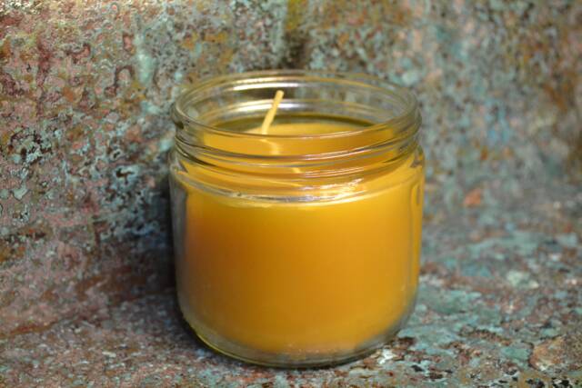 Beeswax Candle in Honey Jar 3