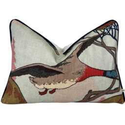 Mulberry Flying Ducks Sky Moss Luxury Designer Decorative Cushion Pillow Cover Lumbar Rectangular - thumbnail 1