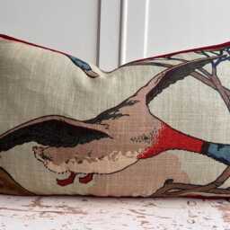 Mulberry Flying Ducks Sky Moss Luxury Designer Decorative Cushion Pillow Cover Lumbar Rectangular - thumbnail 4